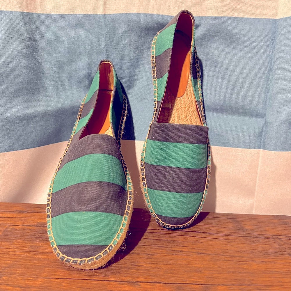 J Crew Striped Canvas Espadrilles size 10 1/2